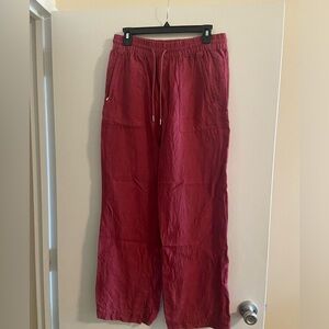 Athleta Dark Pink Linen Pants
